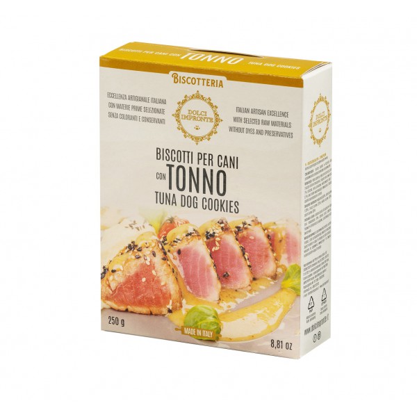 Dolci Impronte - Pack of 6 Boxes Tuna Biscuits 250g