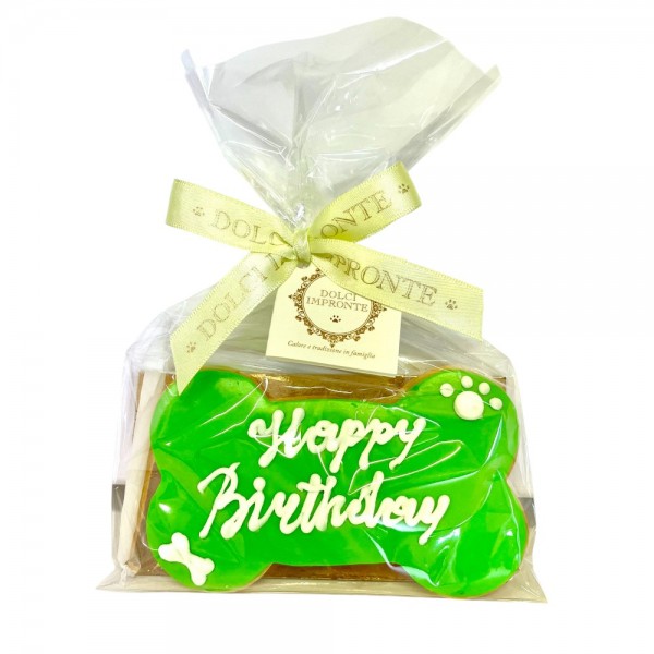 Dolci Impronte - Birthday Bone Green - 85g – Handmade Shortcrust Biscuit