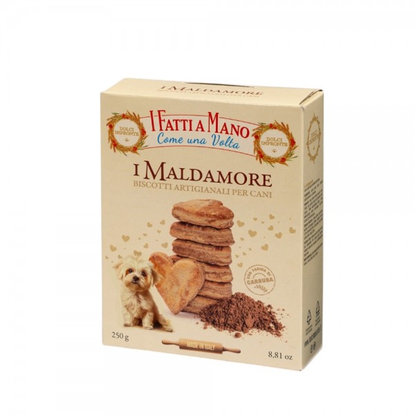 Dolci Impronte – Fatti a Mano – Maldamore - Confezione 6 Scatole Biscotti Frolla con Carruba - 250 gr