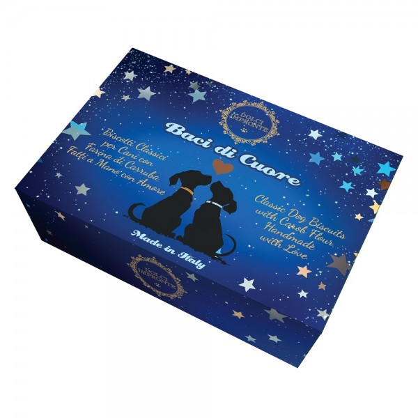 Trilogy Collection - Baci di Cuore - Carob Biscuits 180g in Laminated Box