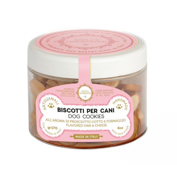 Dolci Impronte - Gluten-Free Biscuits with Rice Flour - Ham and Cheese Flavored - Jar 170g